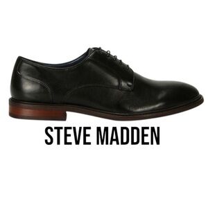 STEVE MADDEN Bozlee Black Oxfords | Semi-Gloss Dress Shoes | Men’s 10.5